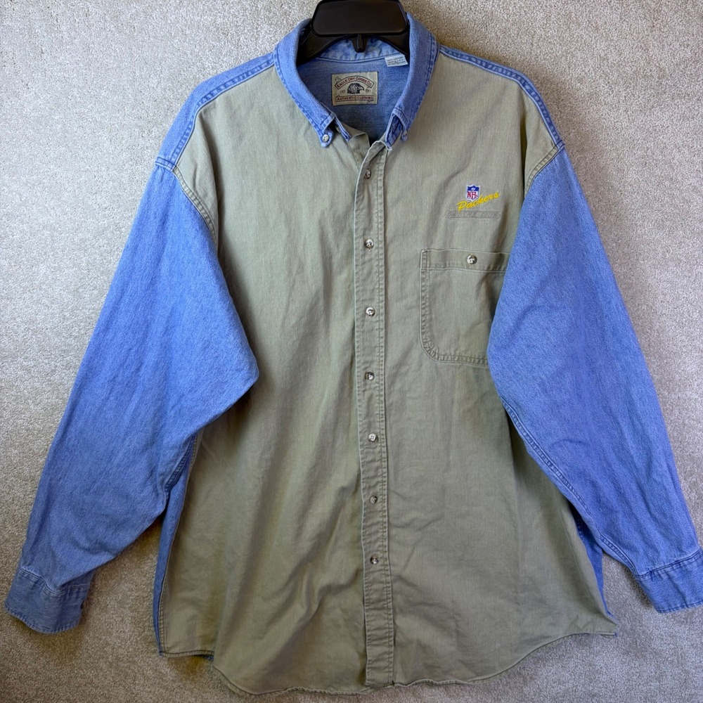 Vintage NFL Green Bay Packers Owners Club Shirt Men XL Eagle Dry Goods LS USA - Picture 2 of 8